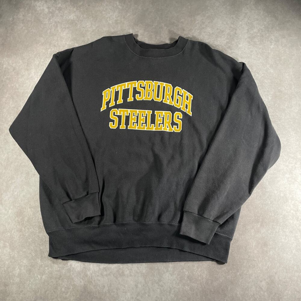 Vintage Y2K Pittsburgh Steelers NFL Football Crewneck Sweatshirt Black Size 2XL